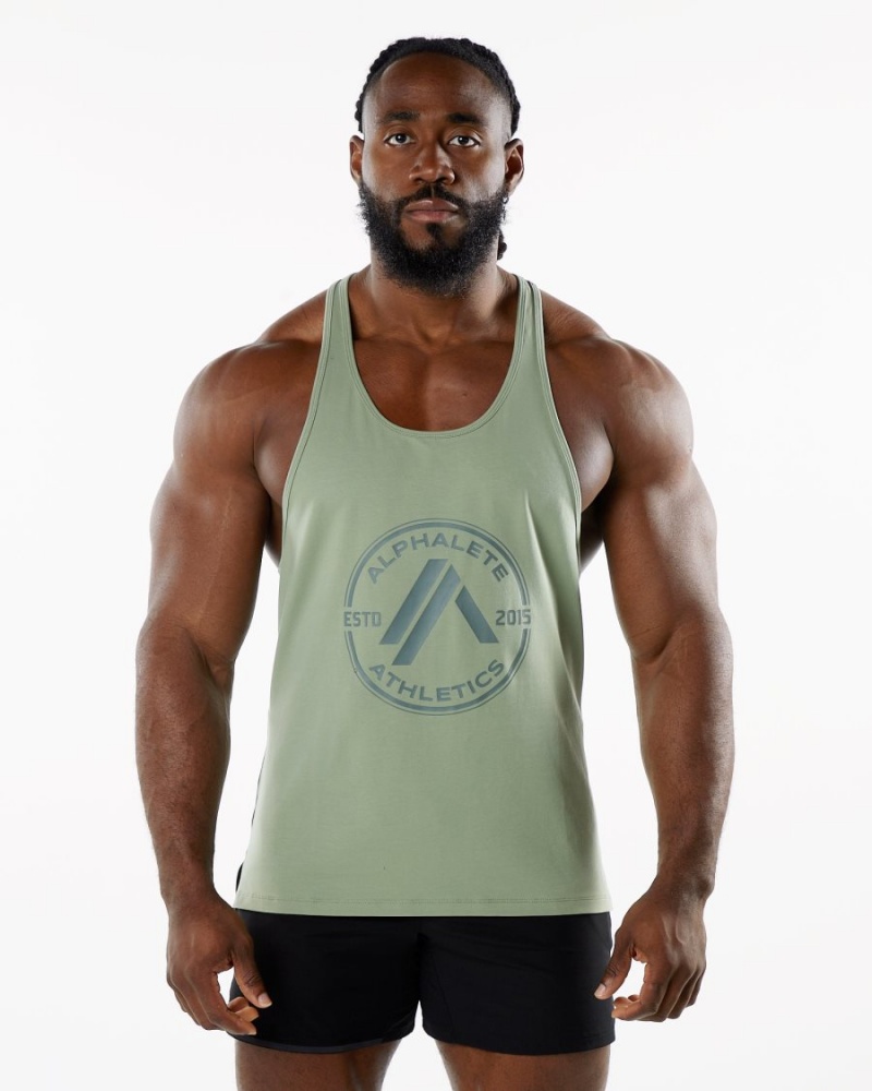 Stringers Alphalete Dynasty Stringer Hombre Sage | XQVWRG-851