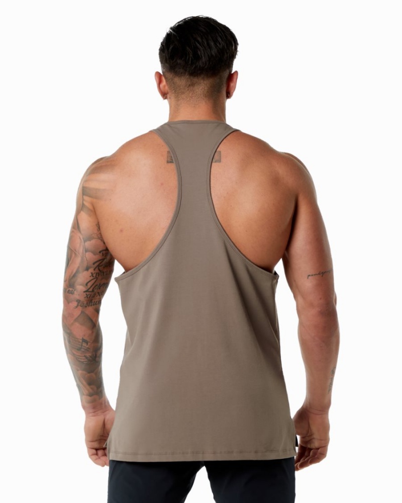 Stringers Alphalete Emblem Stringer Hombre Mocha | YBOFXN-816