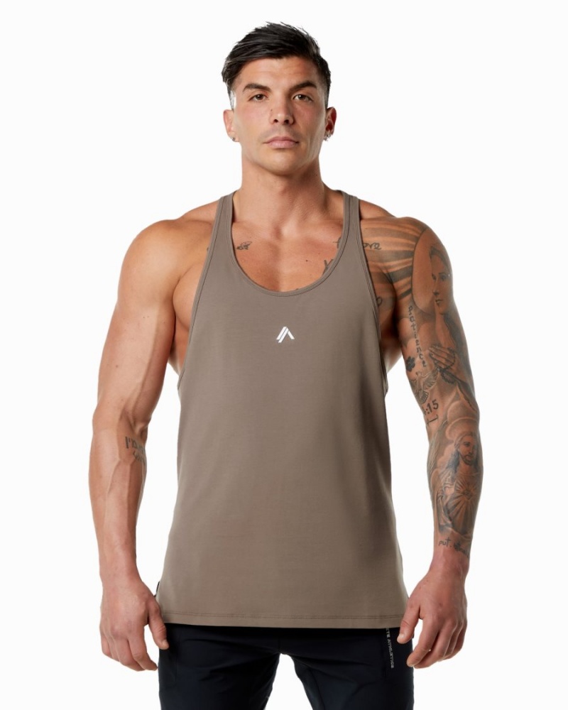 Stringers Alphalete Emblem Stringer Hombre Mocha | YBOFXN-816