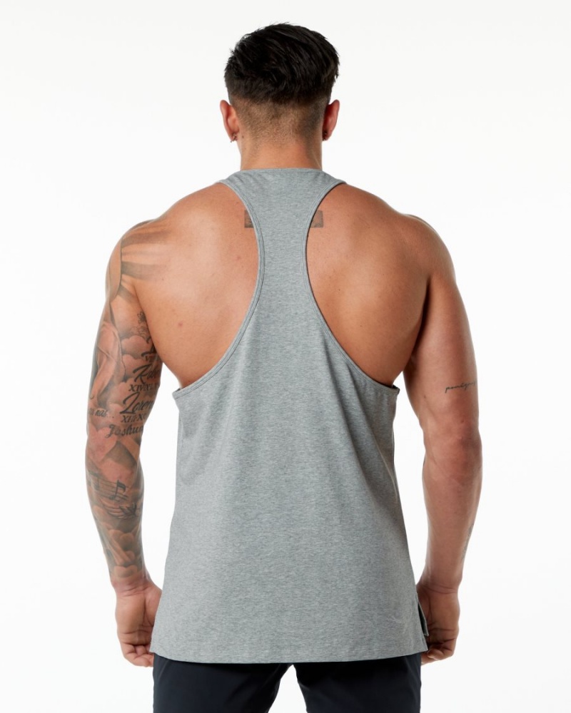 Stringers Alphalete Emblem Stringer Hombre Gris | CMNURX-018