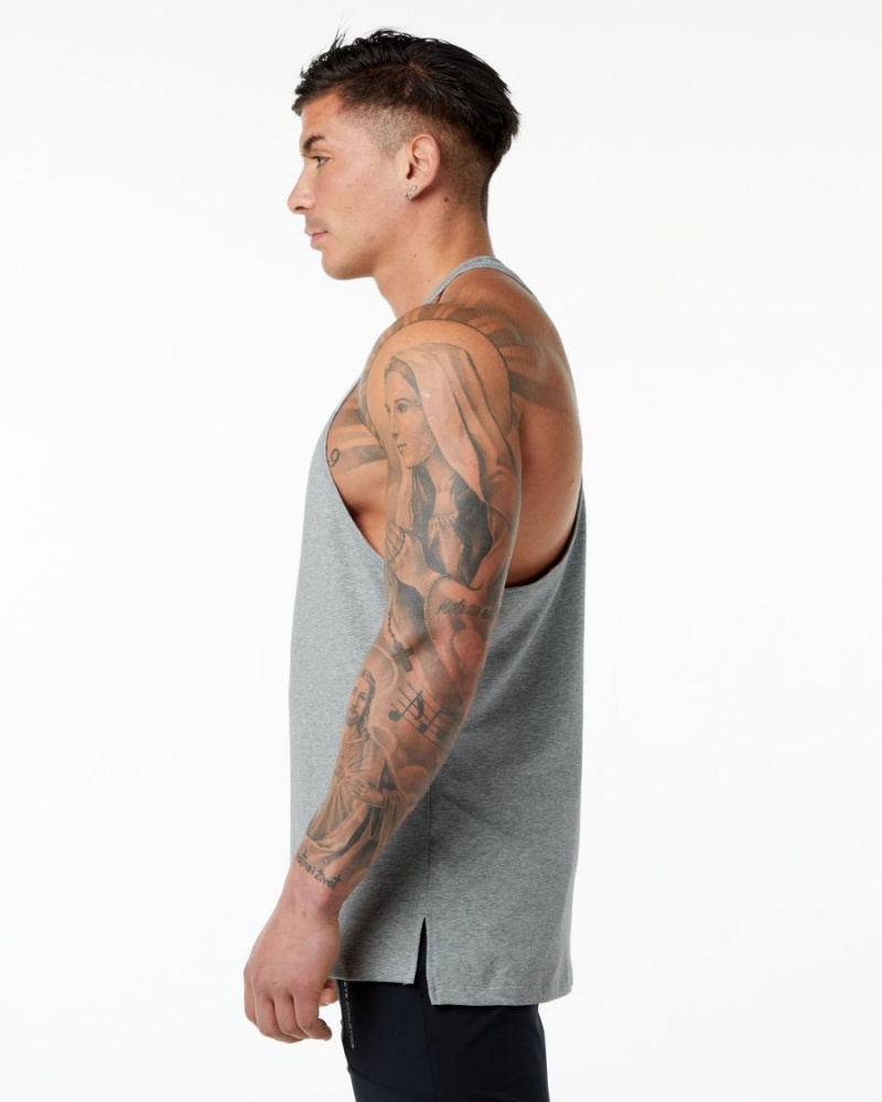 Stringers Alphalete Emblem Stringer Hombre Gris | CMNURX-018