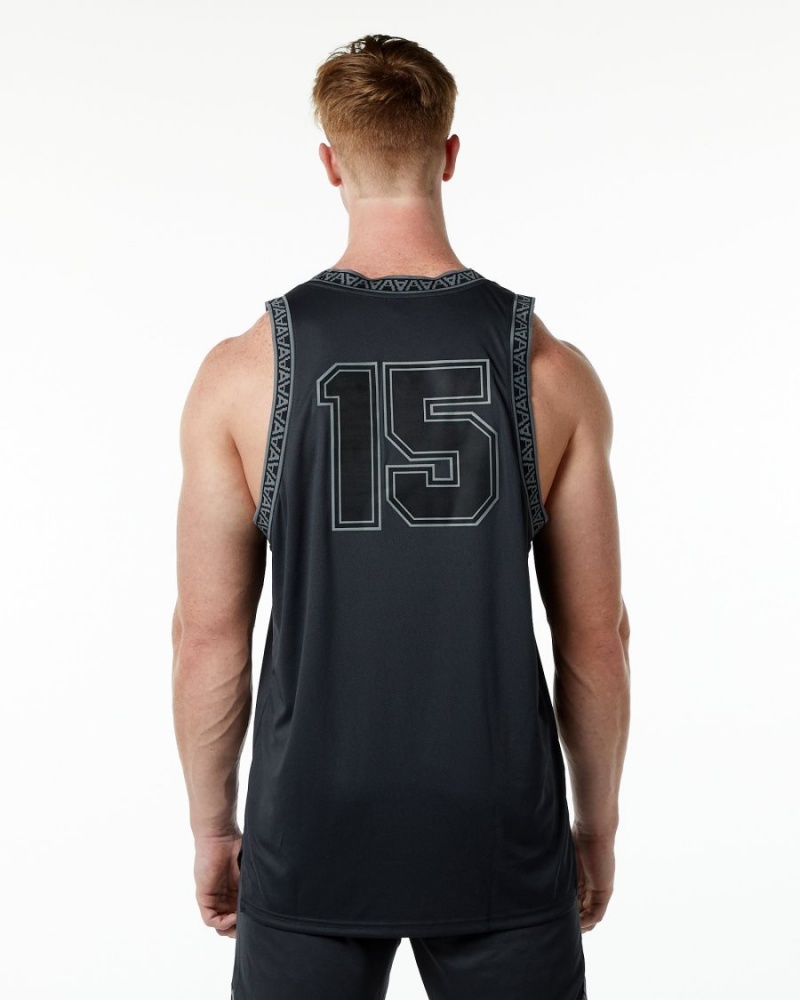 Stringers Alphalete Varsity Basketball Jersey Hombre Negras | FVMAYS-485