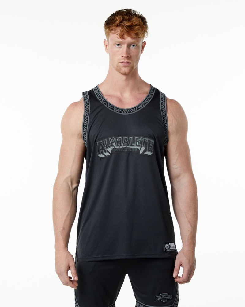 Stringers Alphalete Varsity Basketball Jersey Hombre Negras | FVMAYS-485