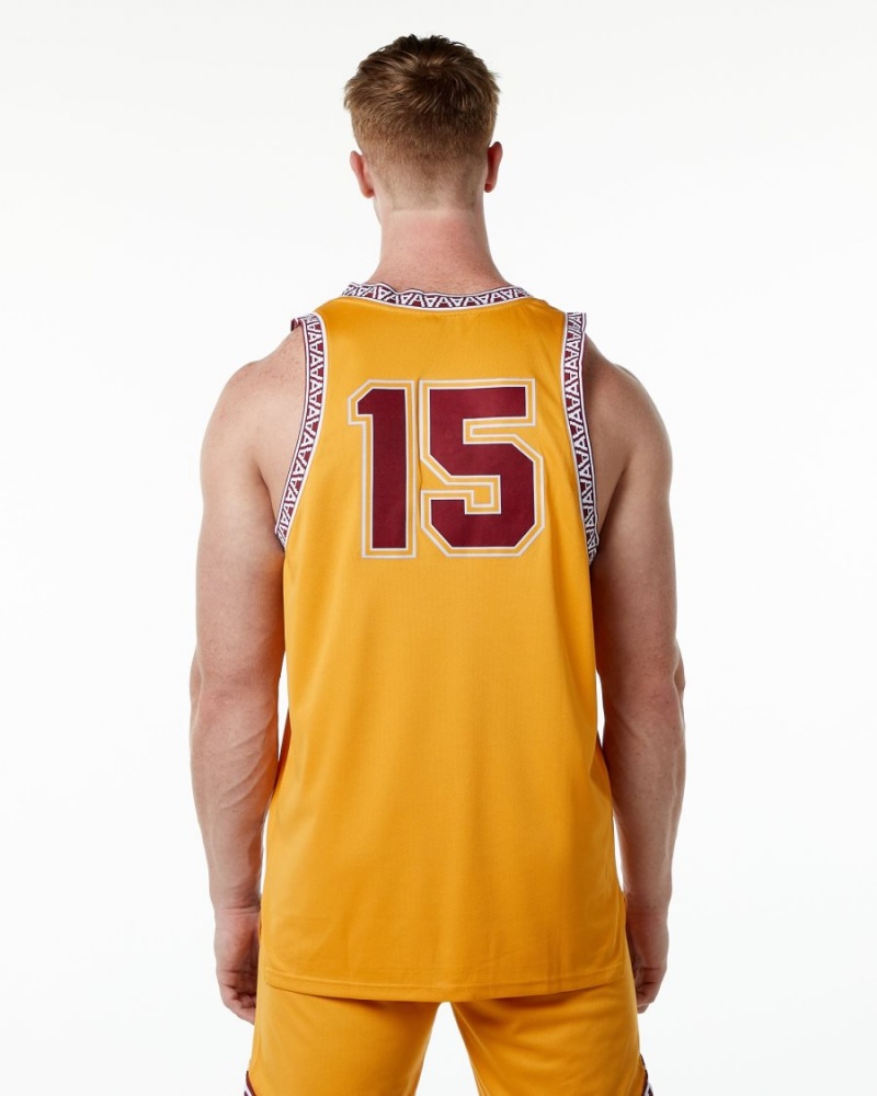 Stringers Alphalete Varsity Basketball Jersey Hombre Marigold | LVRGXJ-712