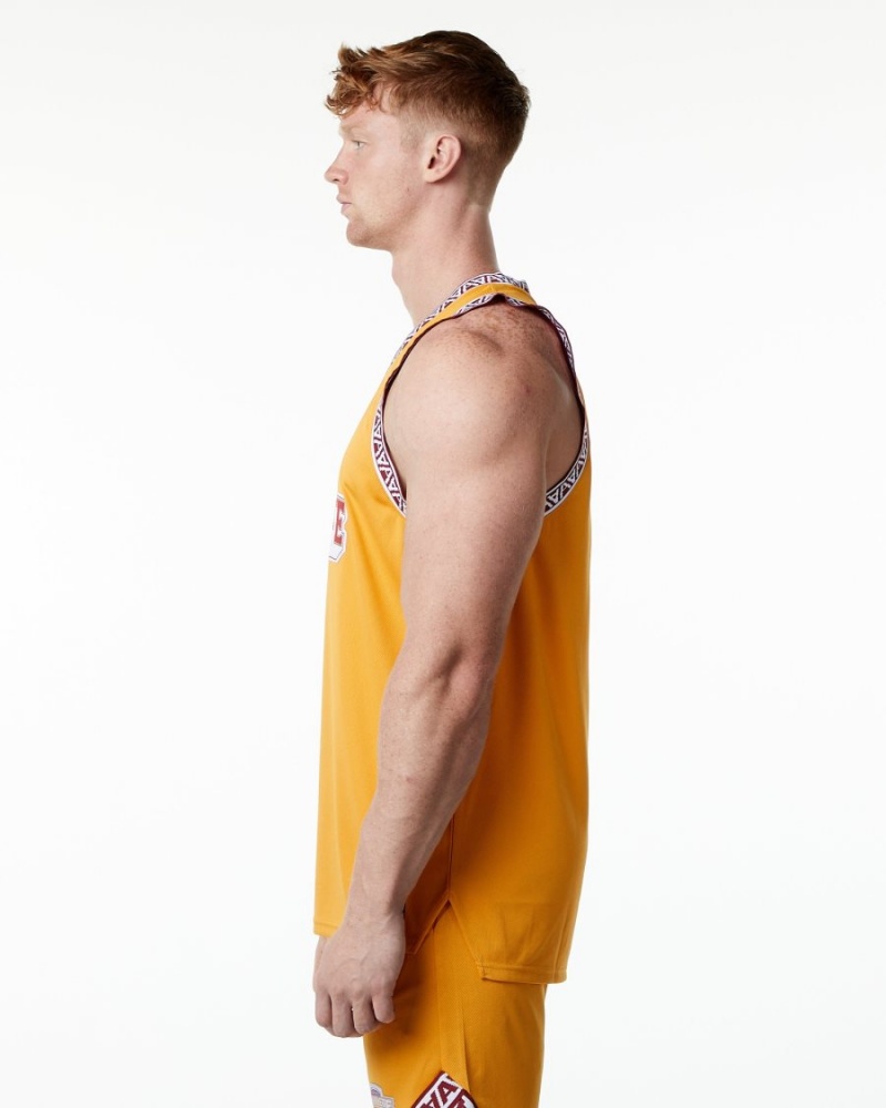 Stringers Alphalete Varsity Basketball Jersey Hombre Marigold | LVRGXJ-712