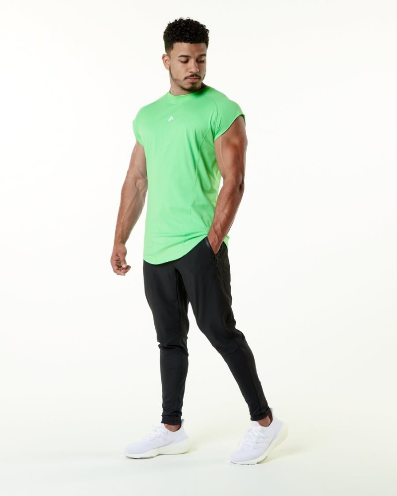 Stringers Alphalete Velocity Sin Manga Tee Hombre Verde | QIMVGZ-789