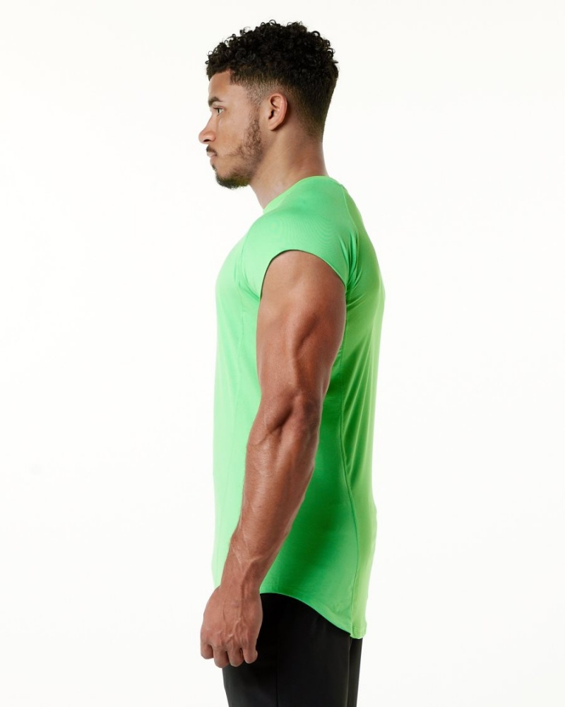 Stringers Alphalete Velocity Sin Manga Tee Hombre Verde | QIMVGZ-789