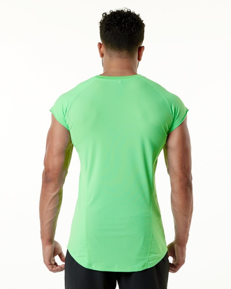 Stringers Alphalete Velocity Sin Manga Tee Hombre Verde | QIMVGZ-789