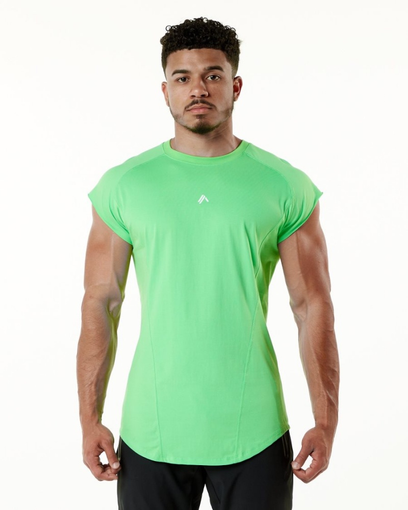 Stringers Alphalete Velocity Sin Manga Tee Hombre Verde | QIMVGZ-789