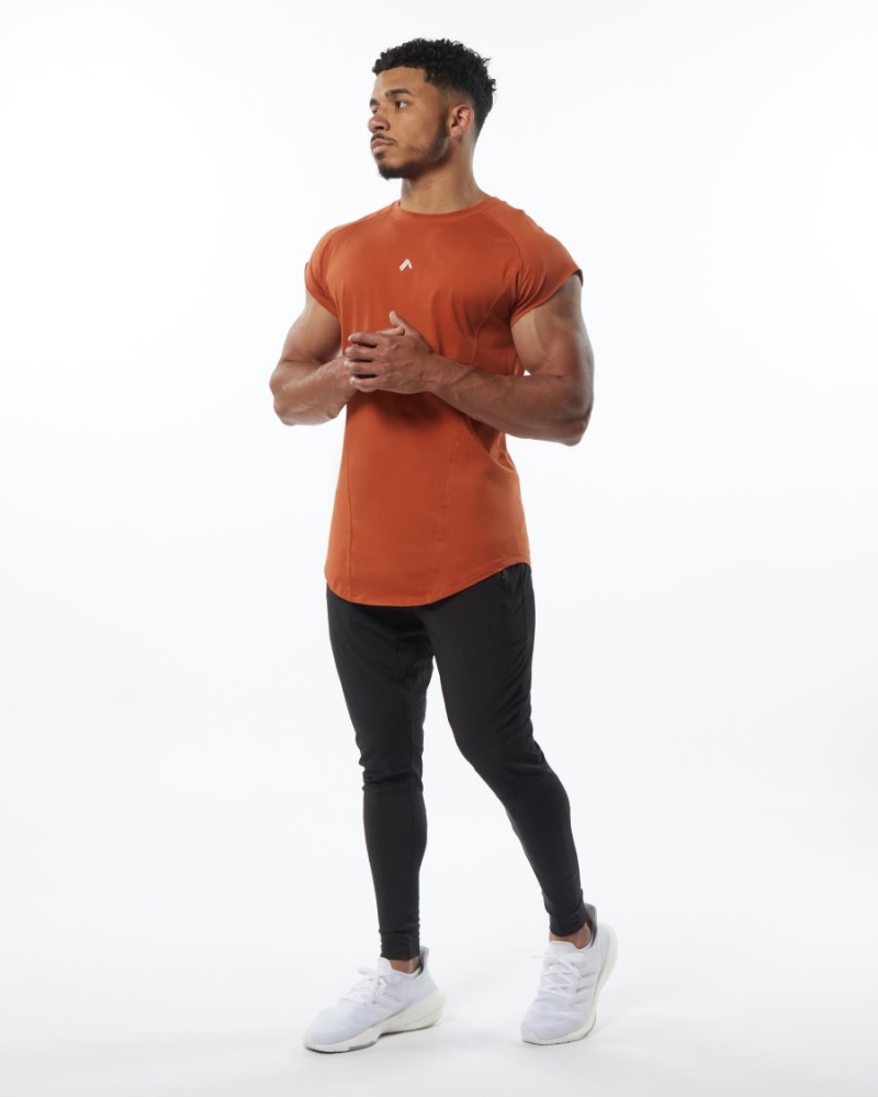 Stringers Alphalete Velocity Sin Manga Tee Hombre Sour Tangerine | KUQAGW-685