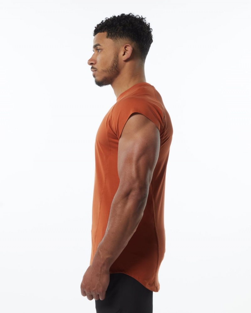 Stringers Alphalete Velocity Sin Manga Tee Hombre Sour Tangerine | KUQAGW-685