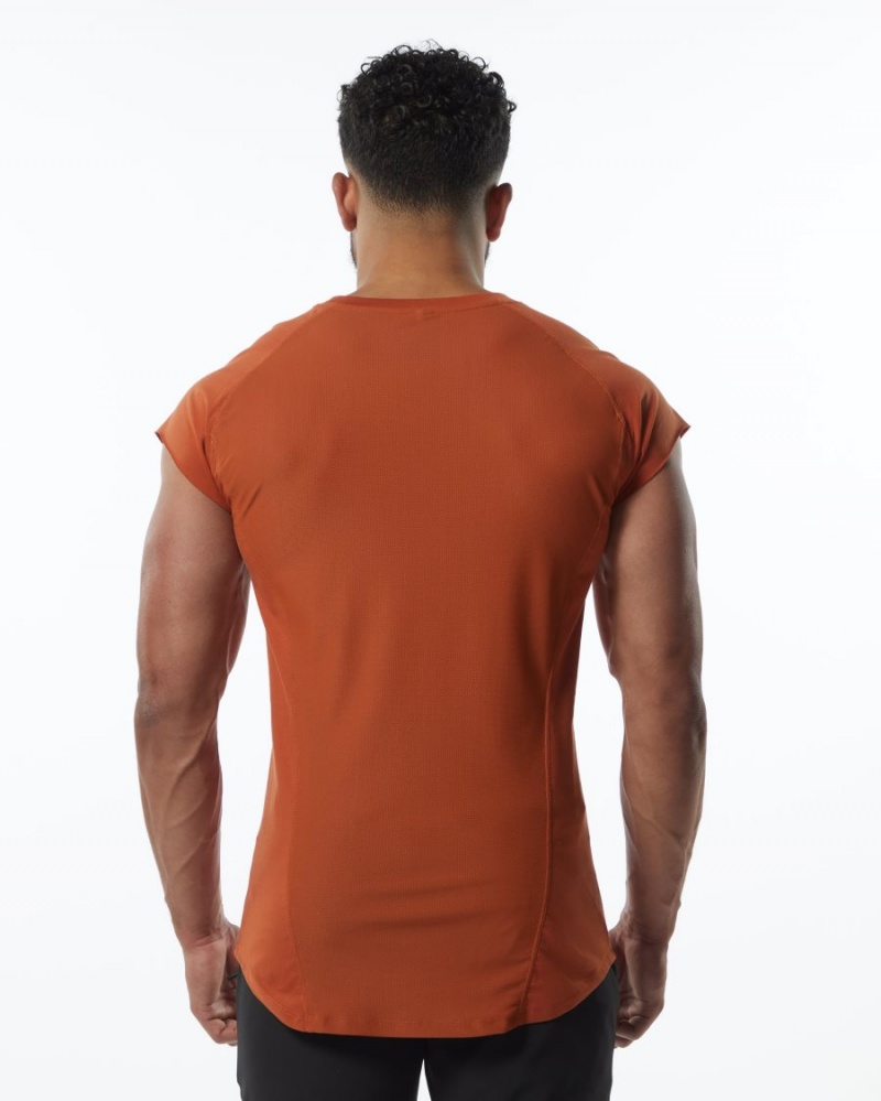 Stringers Alphalete Velocity Sin Manga Tee Hombre Sour Tangerine | KUQAGW-685