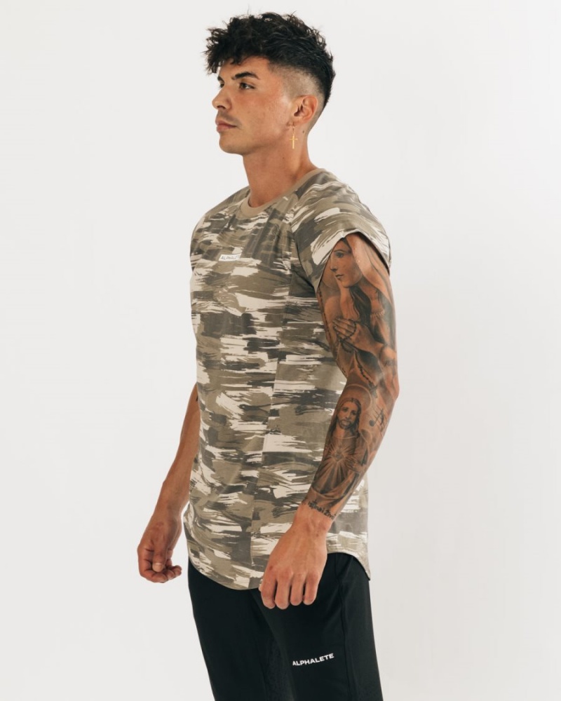 Stringers Alphalete Velocity Sin Manga Tee Hombre Camuflaje | PQTOVJ-085