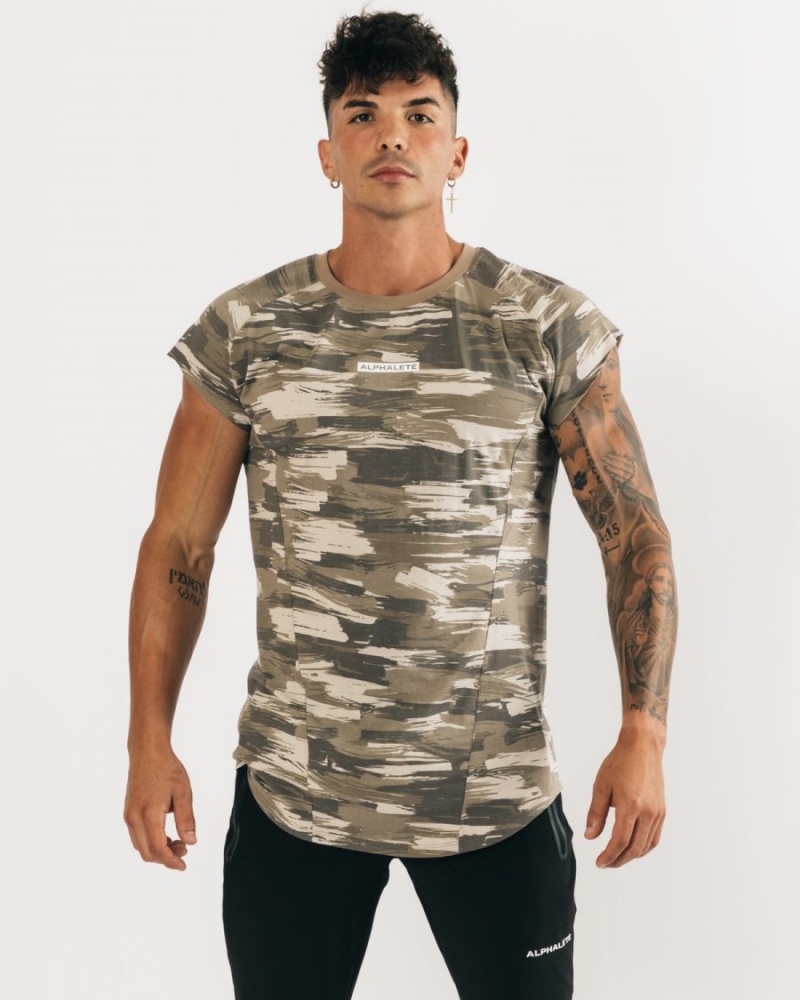 Stringers Alphalete Velocity Sin Manga Tee Hombre Camuflaje | PQTOVJ-085