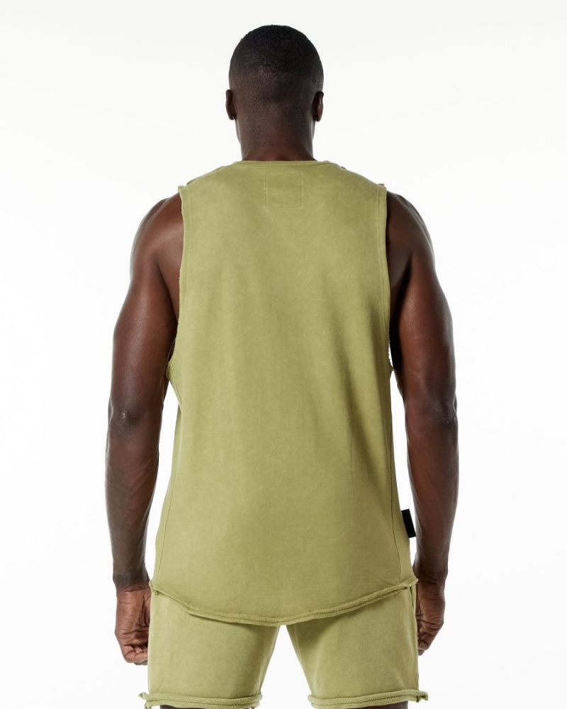 Stringers Alphalete Very Terry Cutoff Hombre Verde | VYJIKA-897