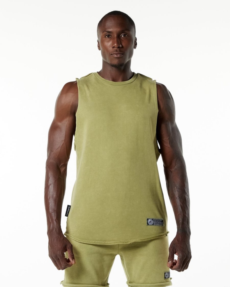 Stringers Alphalete Very Terry Cutoff Hombre Verde | VYJIKA-897