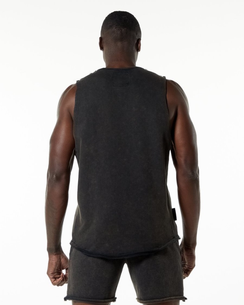 Stringers Alphalete Very Terry Cutoff Hombre Onyx | VAURNO-745