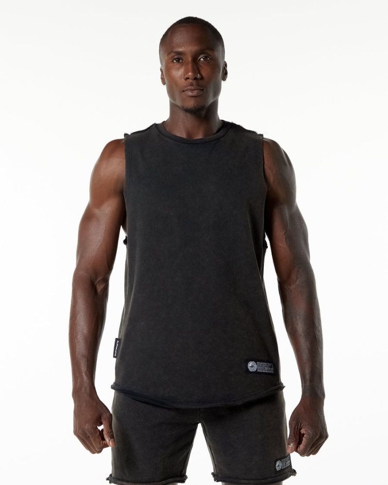 Stringers Alphalete Very Terry Cutoff Hombre Onyx | VAURNO-745