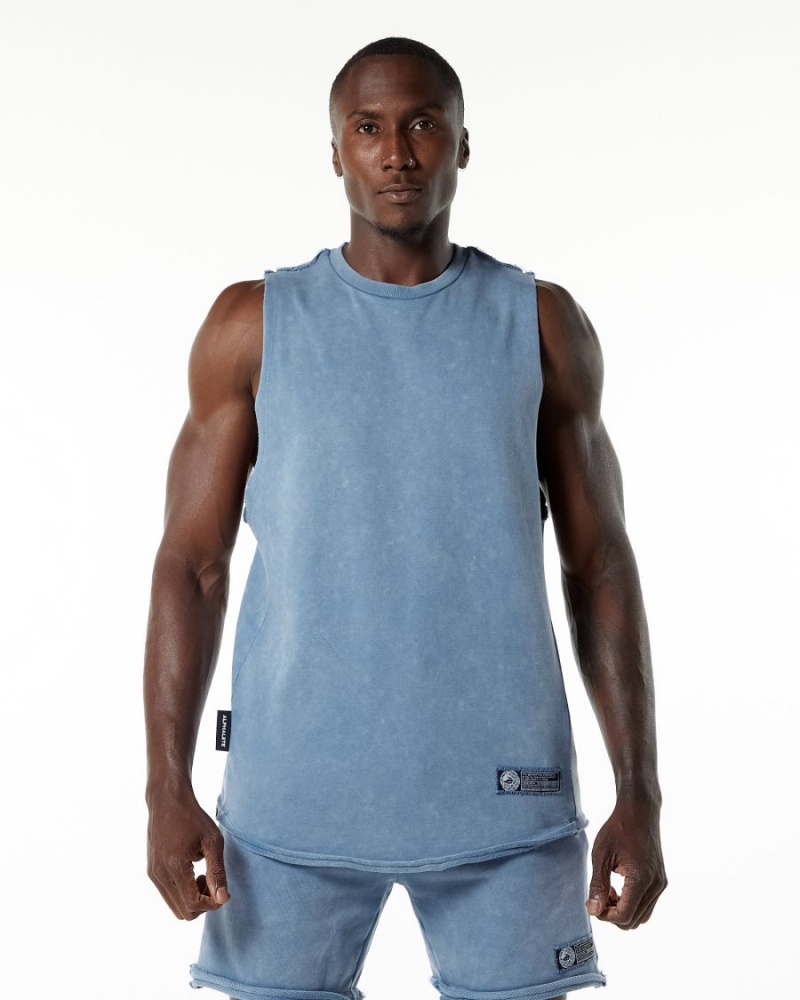 Stringers Alphalete Very Terry Cutoff Hombre Azules | BKWFIV-563