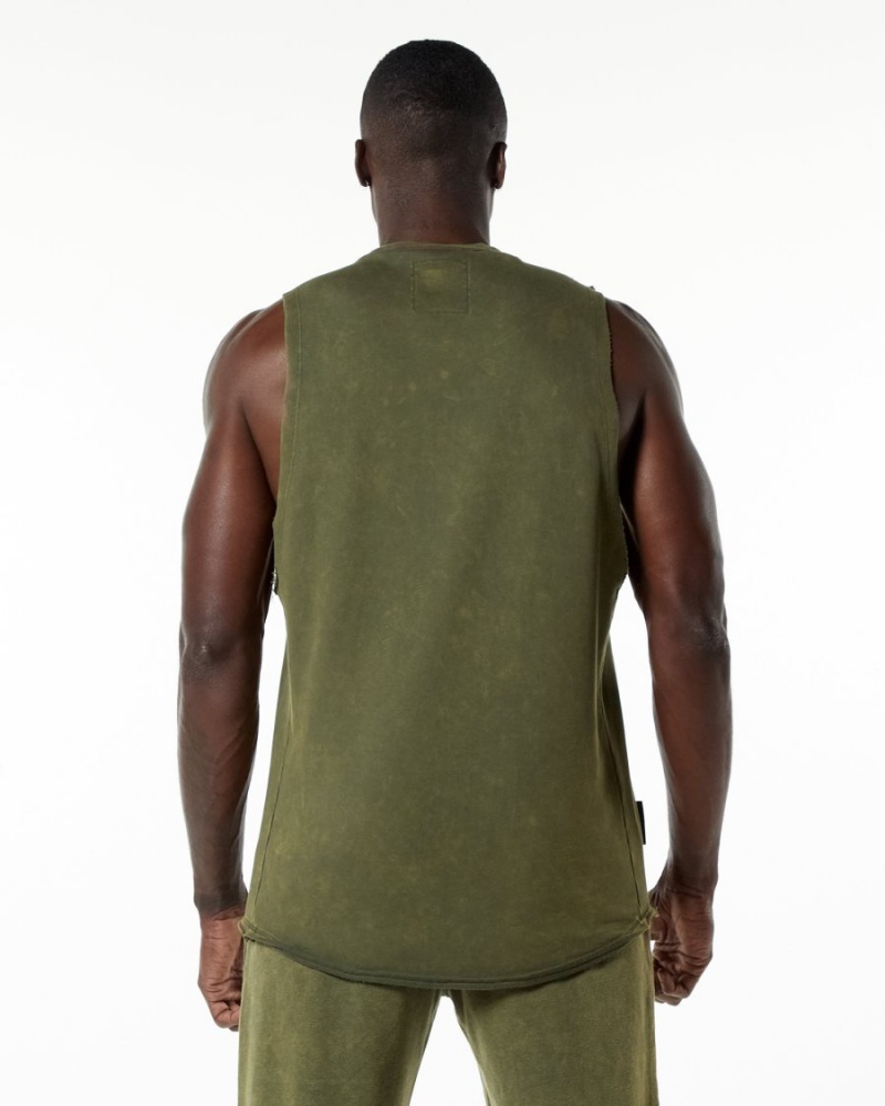 Stringers Alphalete Very Terry Cutoff Hombre Verde | LHXDEF-960