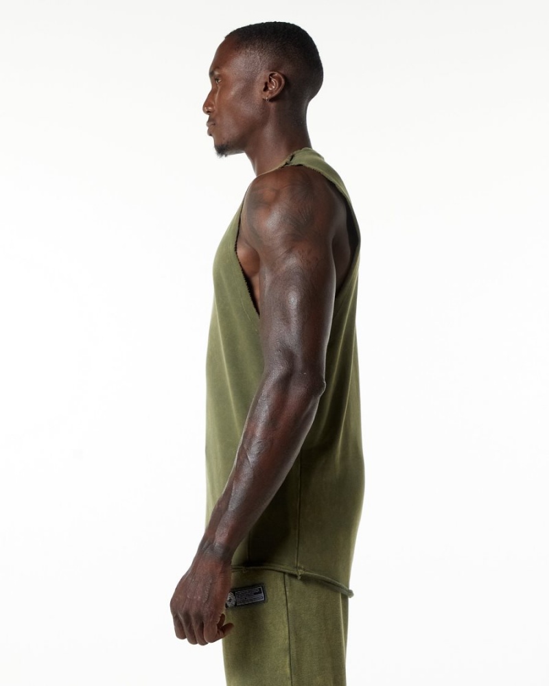 Stringers Alphalete Very Terry Cutoff Hombre Verde | LHXDEF-960