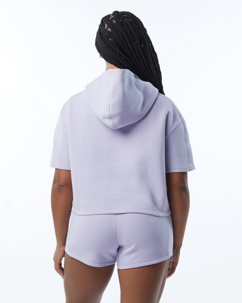 Sudadera con Capucha Alphalete ELMTS Half Sleeve Hoodie Mujer Lilac | LDGEMF-319