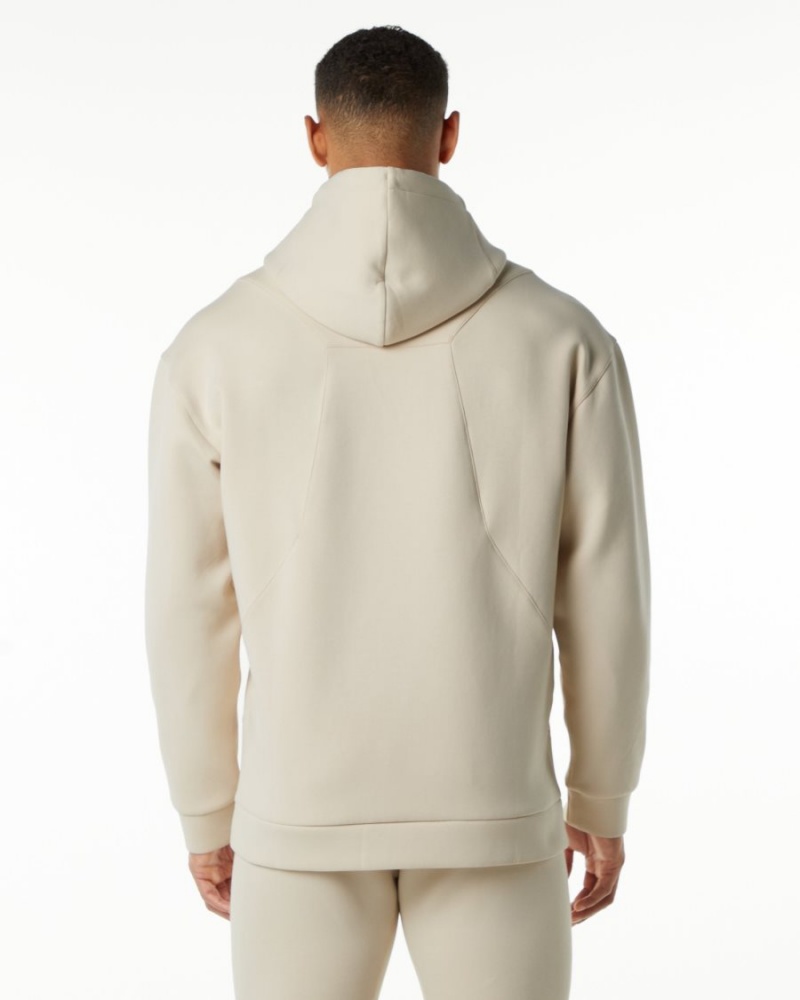 Sudadera con Capucha Alphalete ELMTS Hoodie Hombre Vanilla | VNUHMZ-042