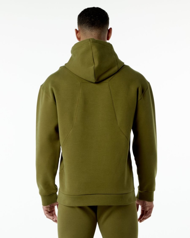 Sudadera con Capucha Alphalete ELMTS Hoodie Hombre Moss | ILBFKP-439