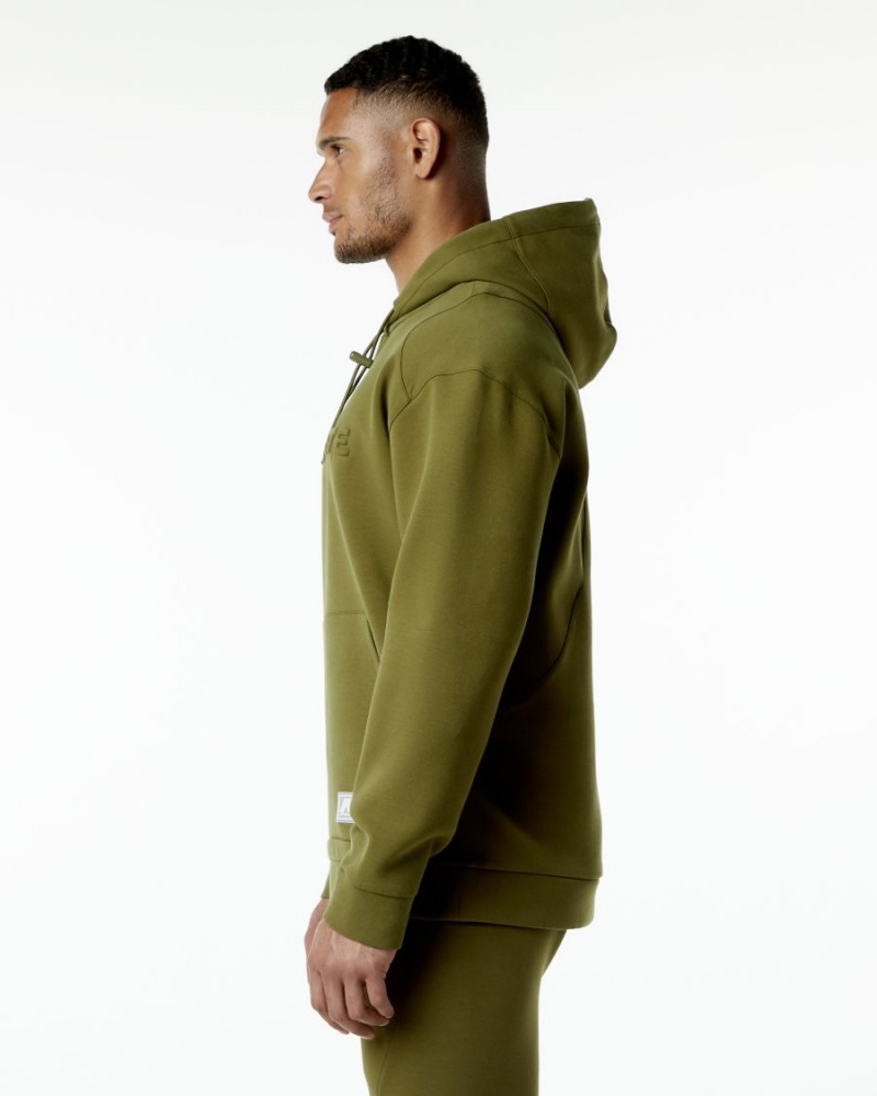 Sudadera con Capucha Alphalete ELMTS Hoodie Hombre Moss | ILBFKP-439