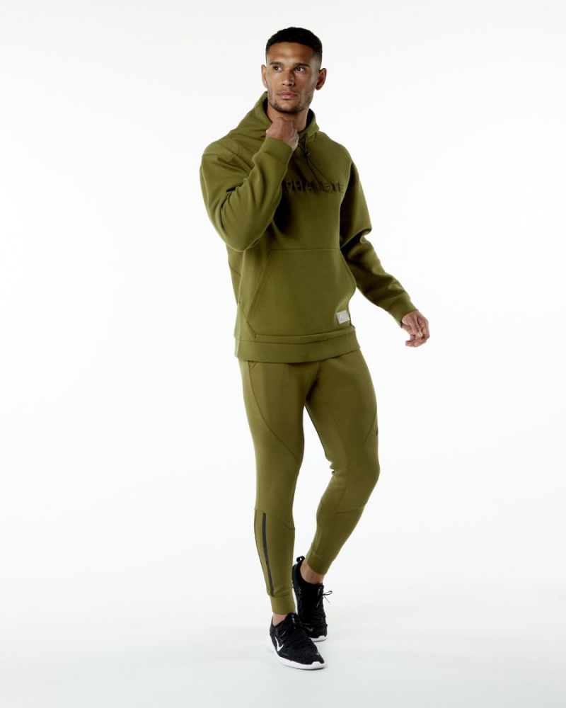 Sudadera con Capucha Alphalete ELMTS Hoodie Hombre Moss | ILBFKP-439