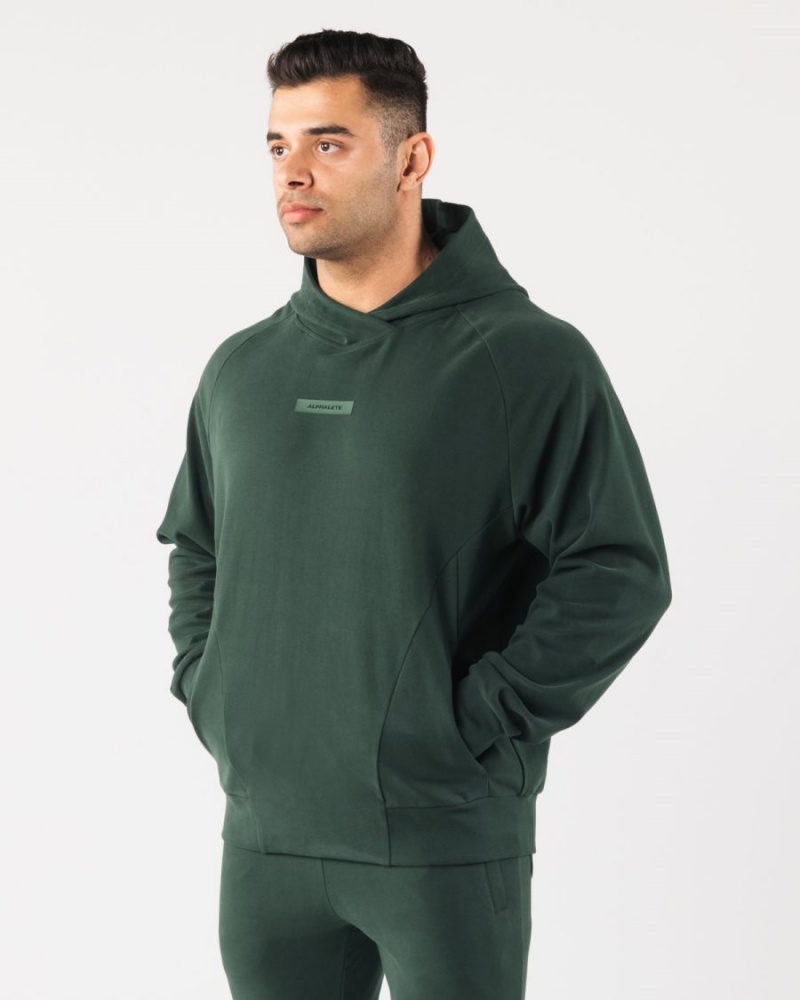 Sudadera con Capucha Alphalete Identity Pro Hoodie Hombre Evergreen | APMKFT-936