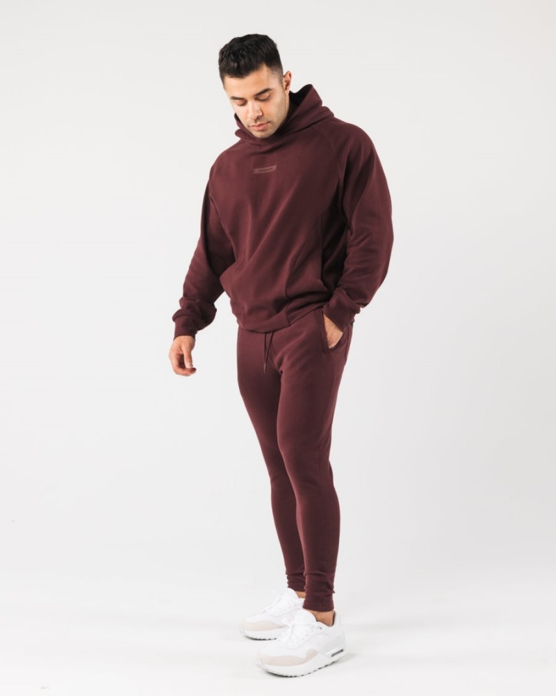 Sudadera con Capucha Alphalete Identity Pro Hoodie Hombre Sangria | YDRUSG-742