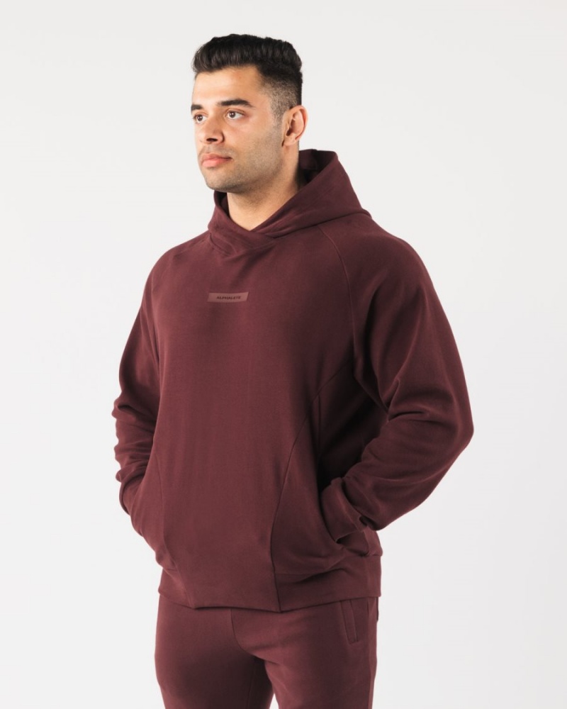 Sudadera con Capucha Alphalete Identity Pro Hoodie Hombre Sangria | YDRUSG-742