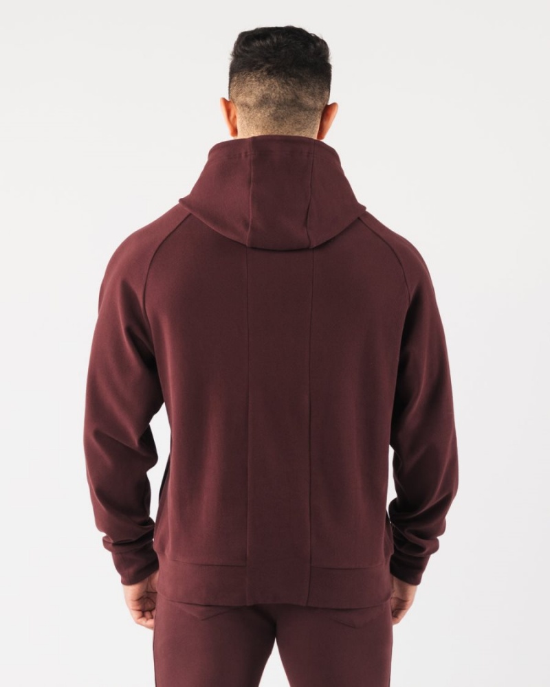 Sudadera con Capucha Alphalete Identity Pro Hoodie Hombre Sangria | YDRUSG-742