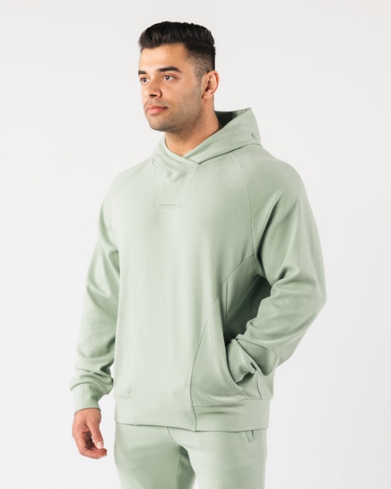 Sudadera con Capucha Alphalete Identity Pro Hoodie Hombre Sage | DZKJLT-869