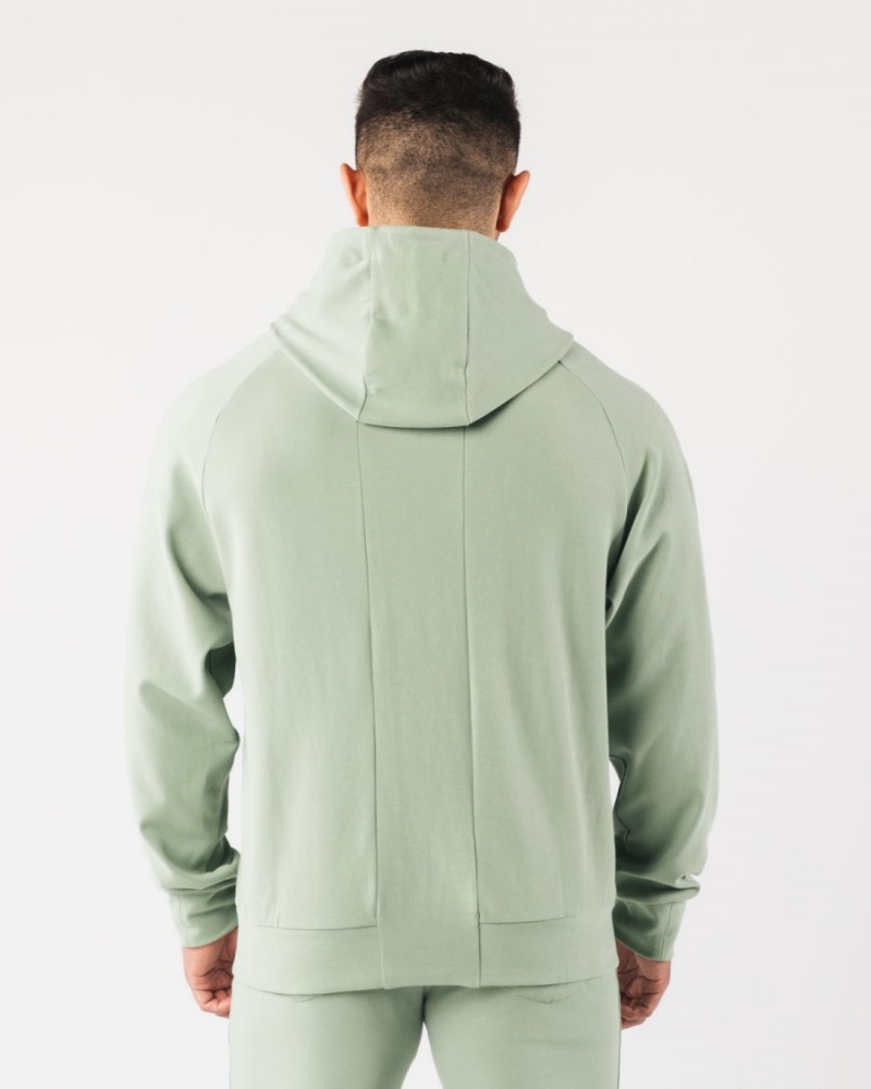 Sudadera con Capucha Alphalete Identity Pro Hoodie Hombre Sage | DZKJLT-869