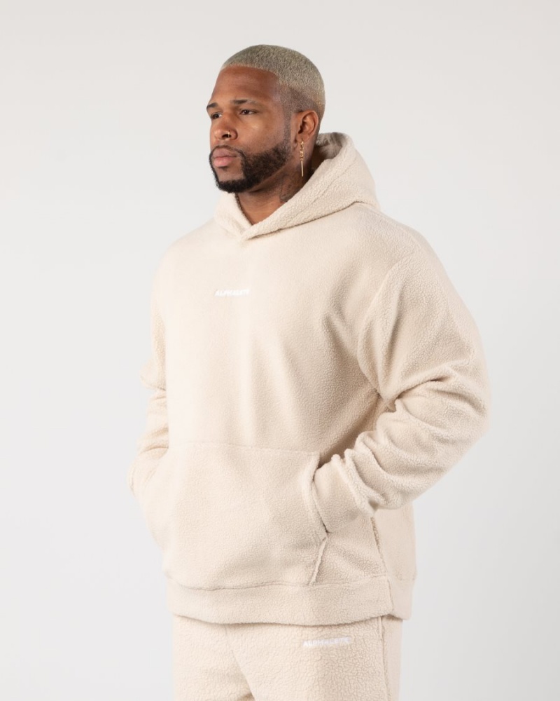 Sudadera con Capucha Alphalete King Hoodie Hombre Vanilla | FHGKUQ-398