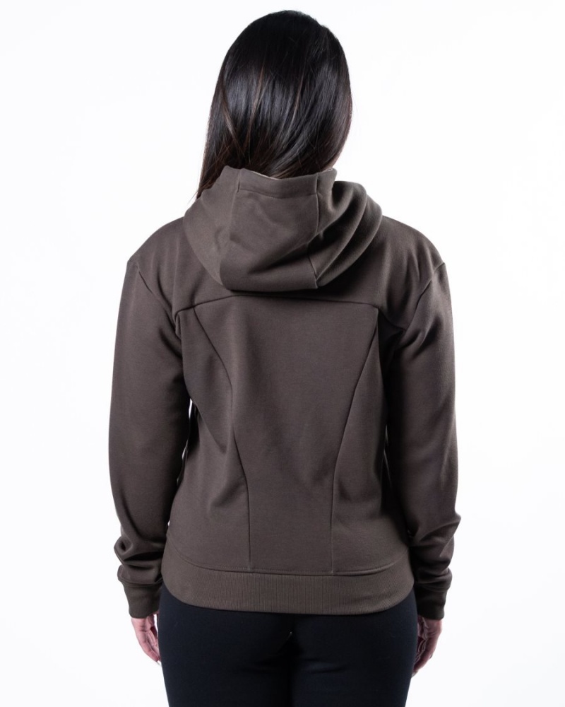 Sudadera con Capucha Alphalete Monarch Hoodie Mujer Marrones Oscuro | MYPBFJ-087