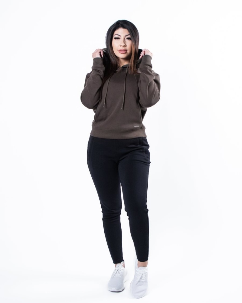 Sudadera con Capucha Alphalete Monarch Hoodie Mujer Marrones Oscuro | MYPBFJ-087