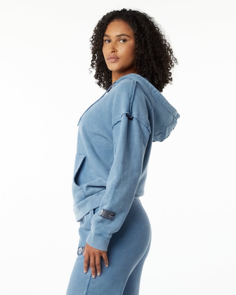 Sudadera con Capucha Alphalete Very Terry Hoodie Mujer Azules | KVMGBA-728