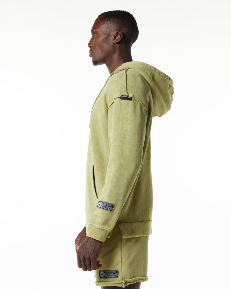 Sudadera con Capucha Alphalete Very Terry Hoodie Hombre Verde | DVHILP-105