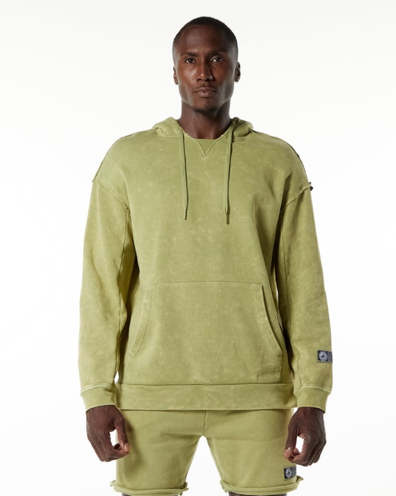 Sudadera con Capucha Alphalete Very Terry Hoodie Hombre Verde | DVHILP-105