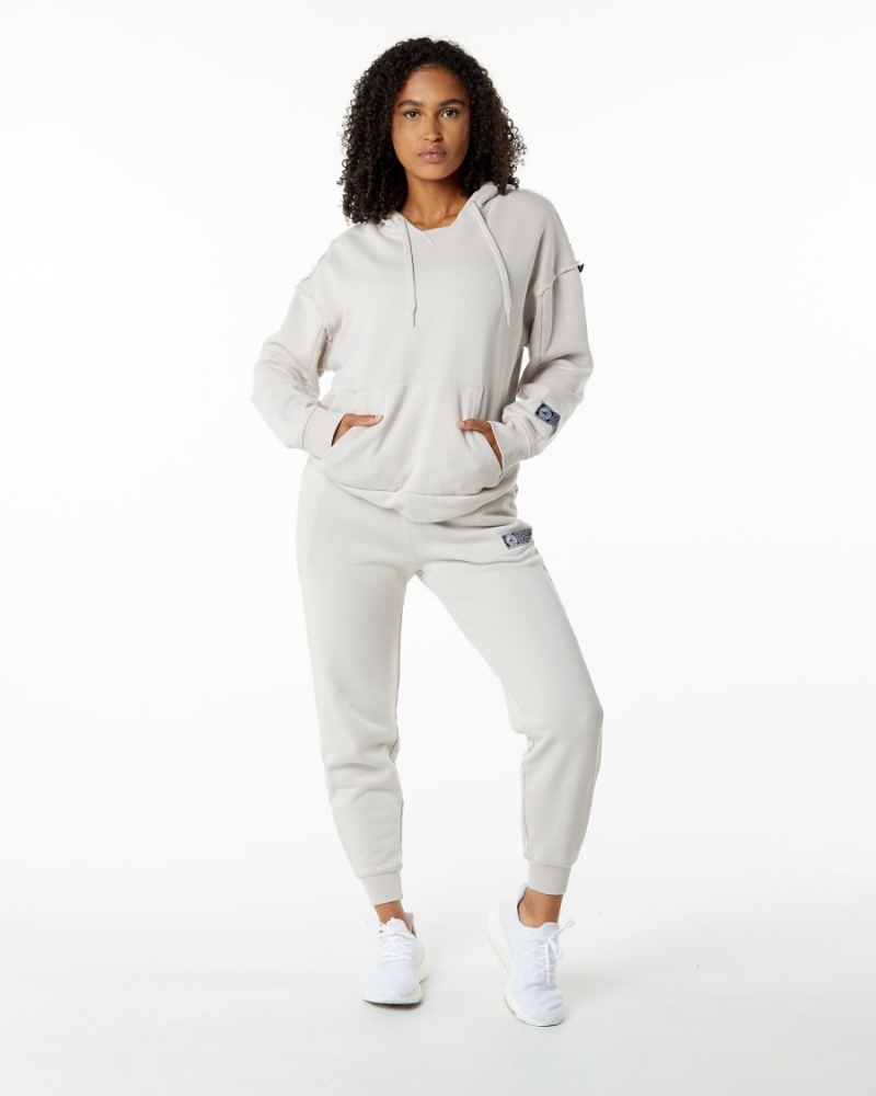 Sudadera con Capucha Alphalete Very Terry Hoodie Mujer Moonstone | FGQKLB-031