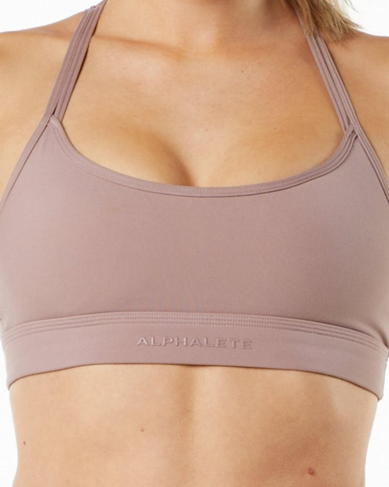 Sujetador Deportivo Alphalete Alphalux Tri Bra Mujer Moradas | KZEODG-853