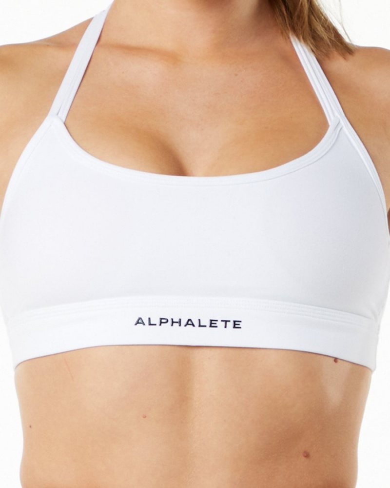 Sujetador Deportivo Alphalete Alphalux Tri Bra Mujer Blancas | XQEDPC-654