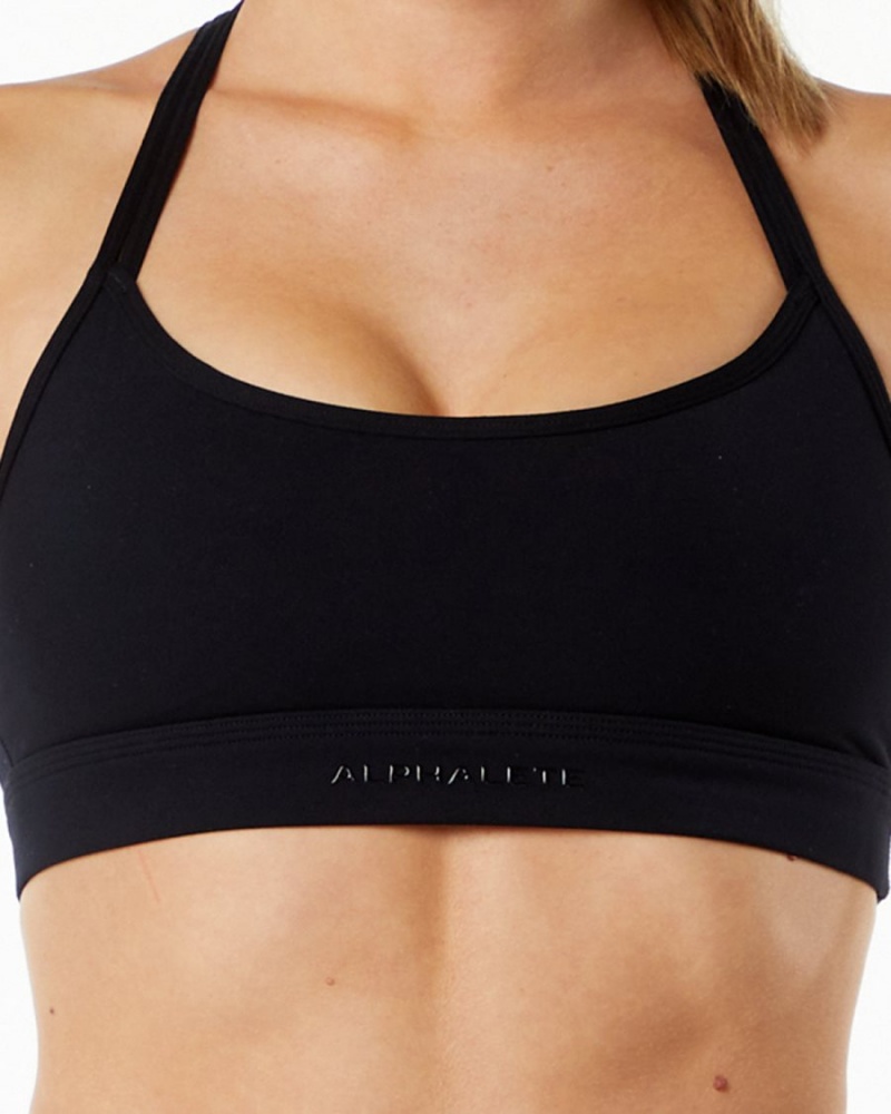 Sujetador Deportivo Alphalete Alphalux Tri Bra Mujer Negras | PXDSIY-637