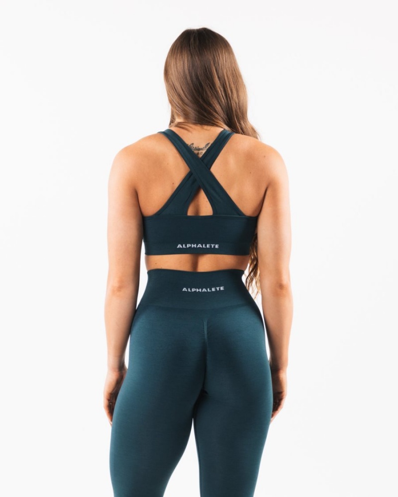 Sujetador Deportivo Alphalete Amplify Bra Mujer Midnight | EWAKCQ-039