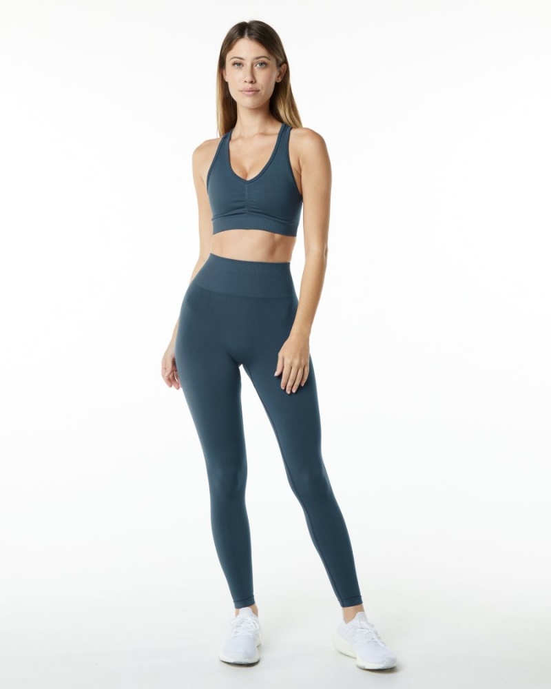 Sujetador Deportivo Alphalete Amplify Bra Mujer Azules | GVPIOL-524