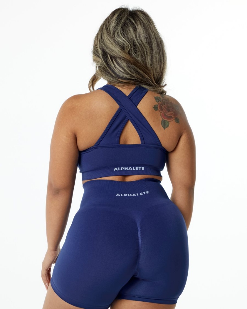 Sujetador Deportivo Alphalete Amplify Bra Mujer Indigo | CFAQJR-308