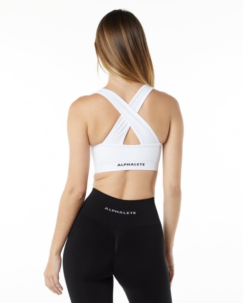 Sujetador Deportivo Alphalete Amplify Bra Mujer Blancas | LFSAIN-509